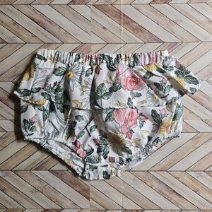 Floral Ruffle Baby Bloomers Vintage Style Rose & Sunflower Diaper Cover 18-24M